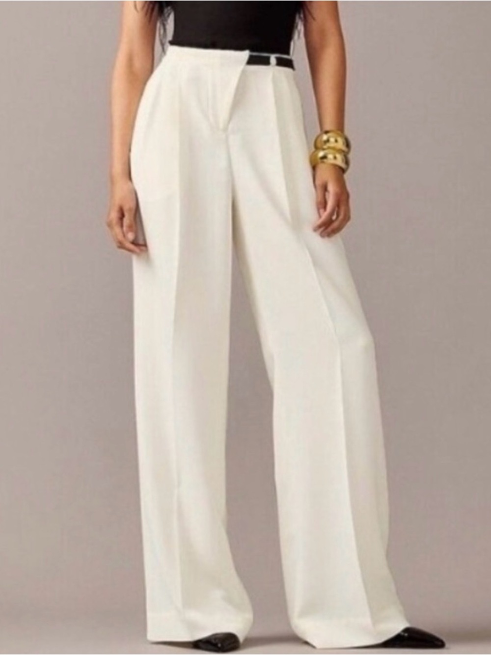Anna OctoberC X J.Crew trouser in drapey crepe 6 in off white
